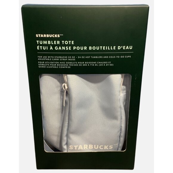 Starbucks 2025 Tumbler Tote With Adjustable Strap & Zipper Pocket Powder Blue - Picture 4 of 4
